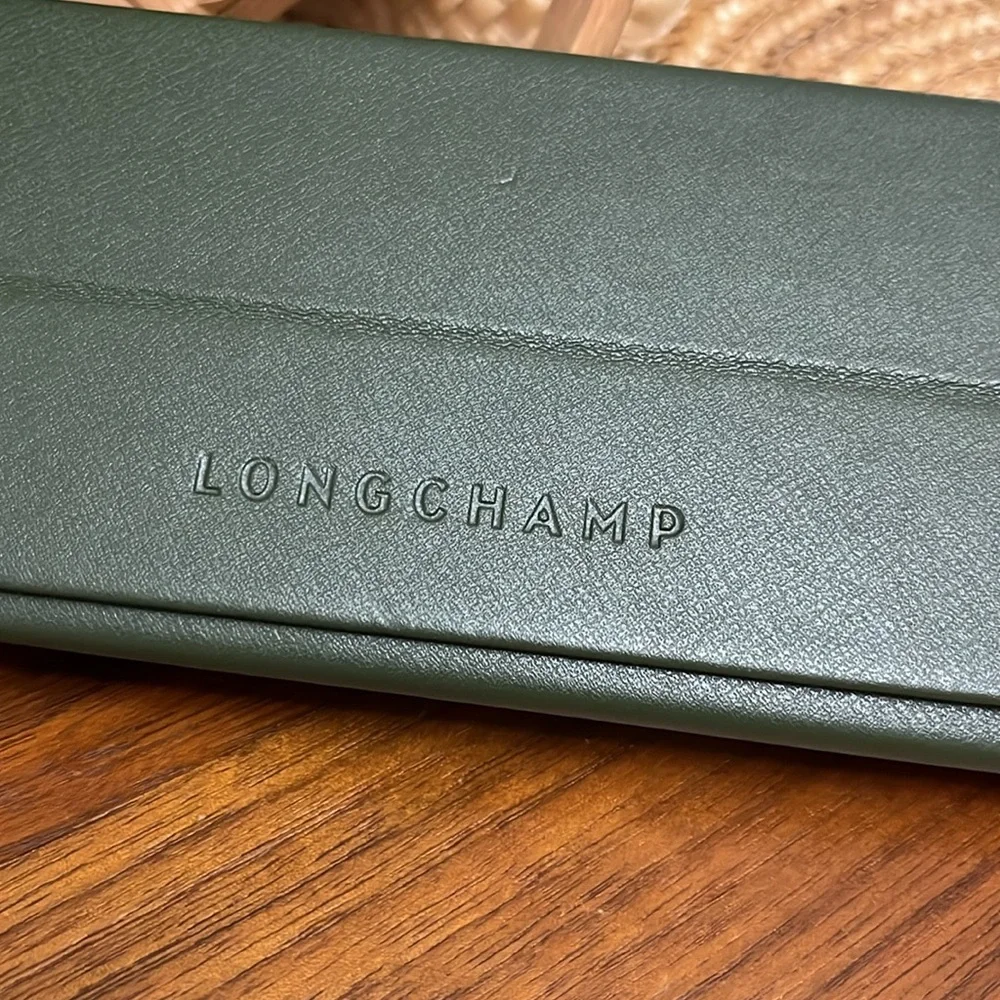 Longchamp Green‎ Leather Eyeglasses Sunglasses Holder